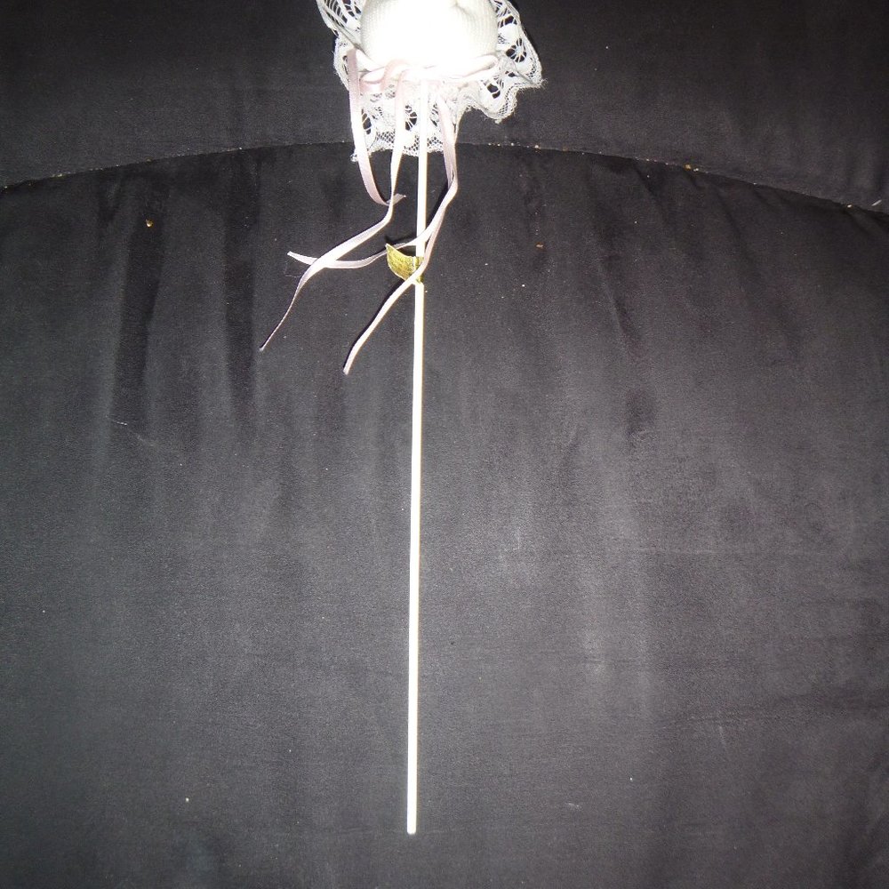 Vintage 1988 Small Stuffed Bunny Head Magic Wand